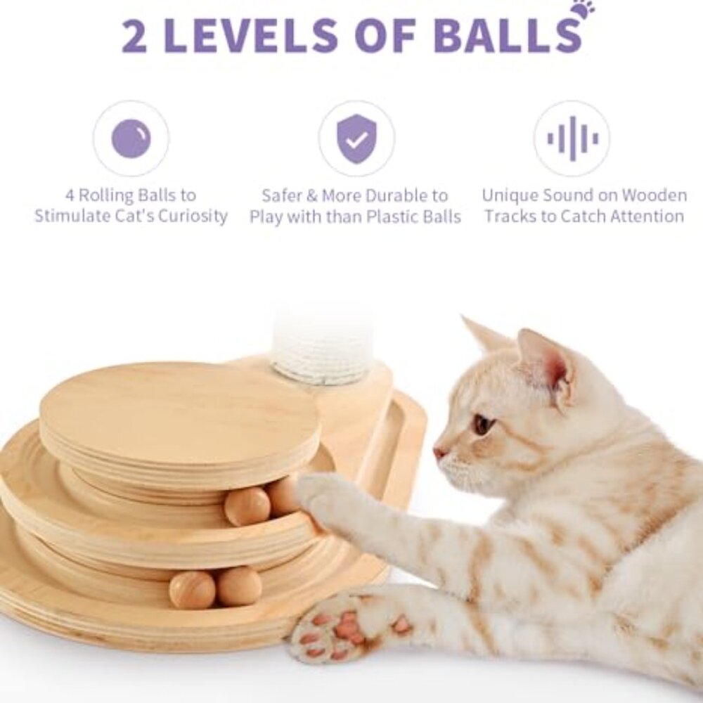 Modern Cat Scratching Post Interactive Toy Sisal … - image 4